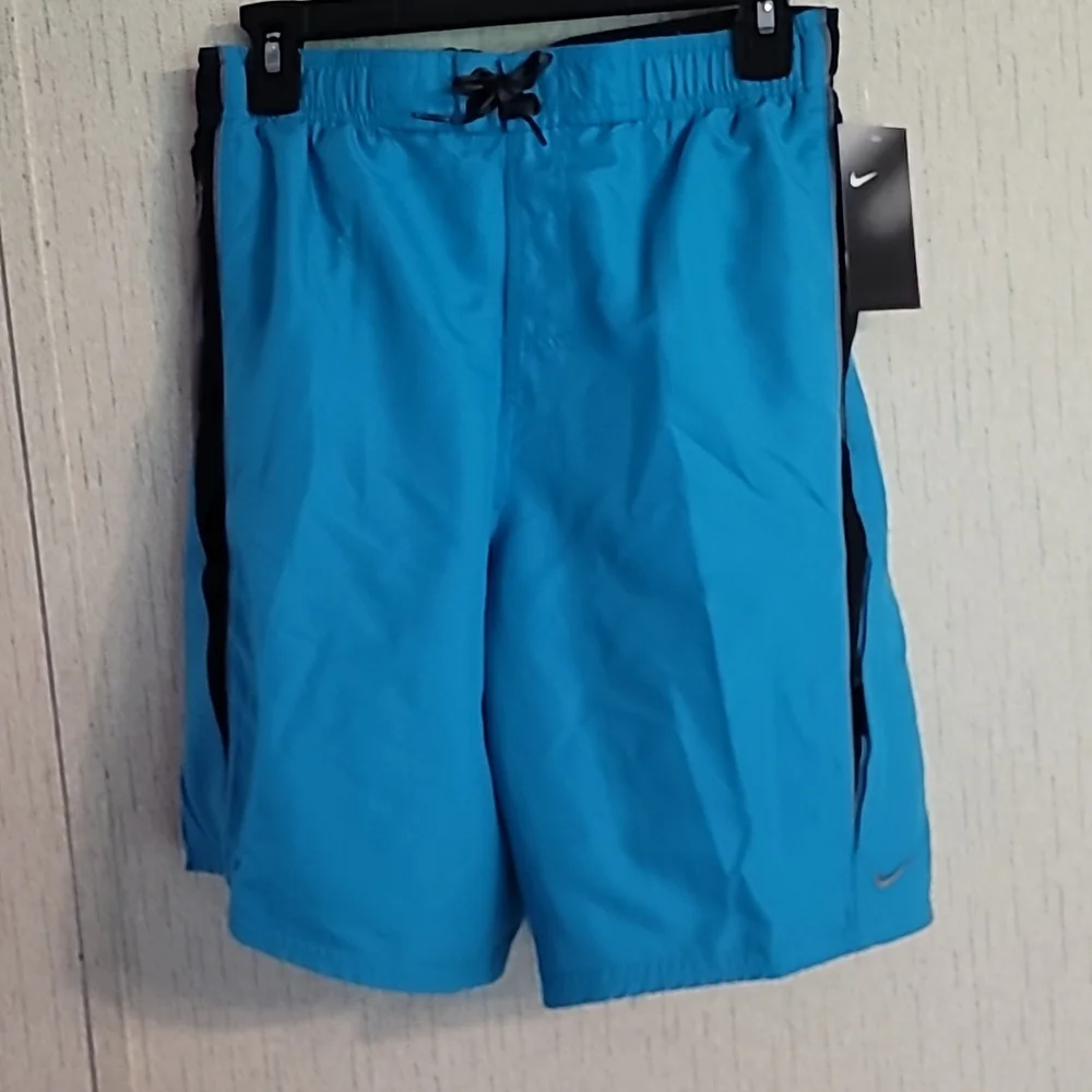 NIKE SWIM MEN'S SWIM TRUNK: BLUE/BLACK/GRAY: NWT: SZ SMALL